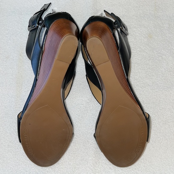 Franco Sarto “ DAMIANA “ Black Leather Wedge Sandal - Picture 5 of 6